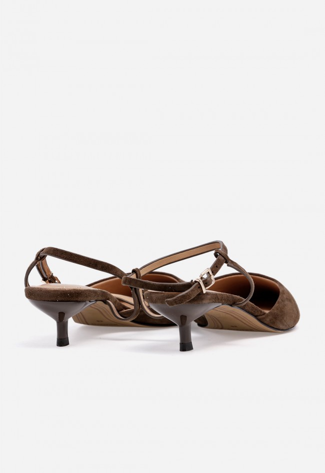Zapato destalonado VAS YR1051 de piel color chocolate