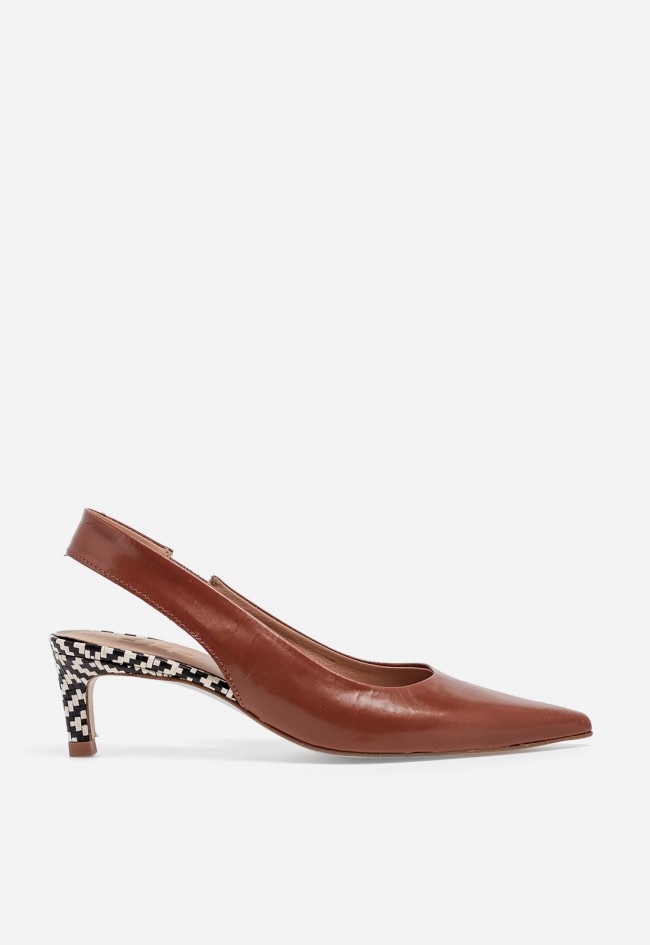 Zapato destalonado de piel GLO Pop T cuero con tacón estampado para mujer