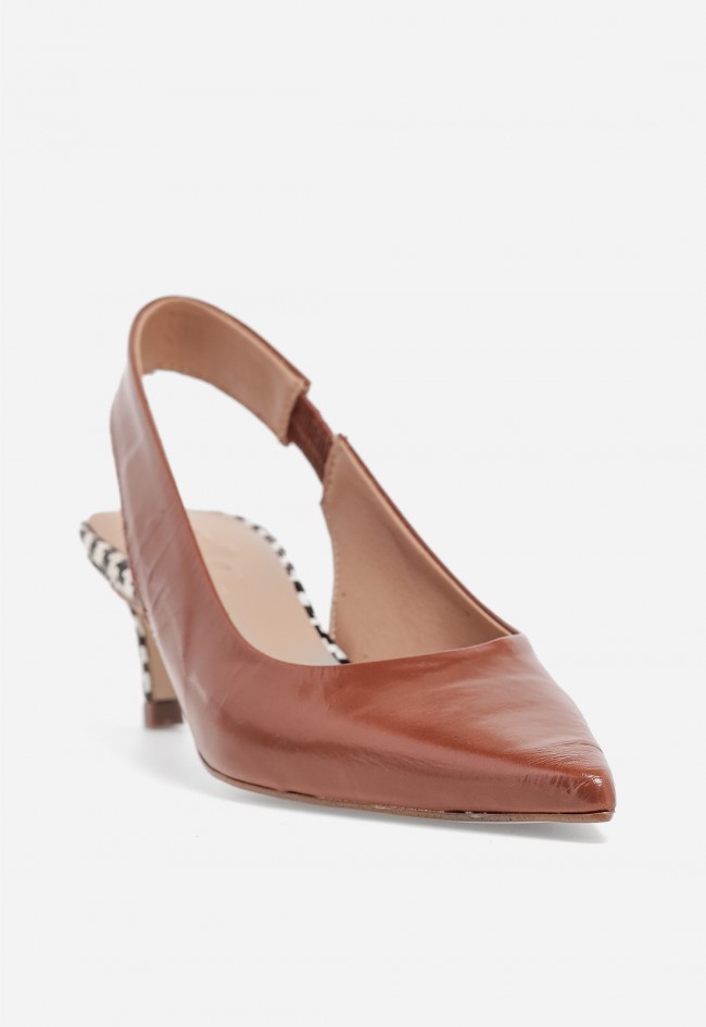 Zapato destalonado de piel GLO Pop T cuero con tacón estampado para mujer
