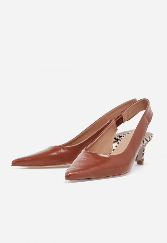 Zapato destalonado de piel GLO Pop T cuero con tacón estampado para mujer