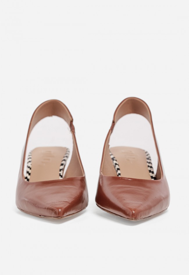 Zapato destalonado de piel GLO Pop T cuero con tacón estampado para mujer