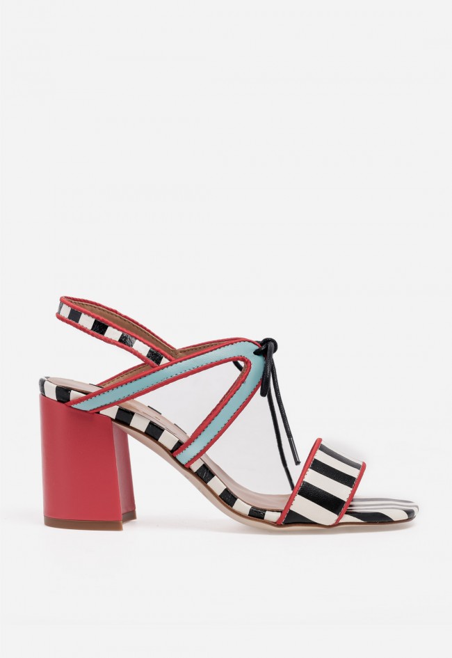 Sandalia de piel GLO Mariposa con diseño multicolor exclusivo