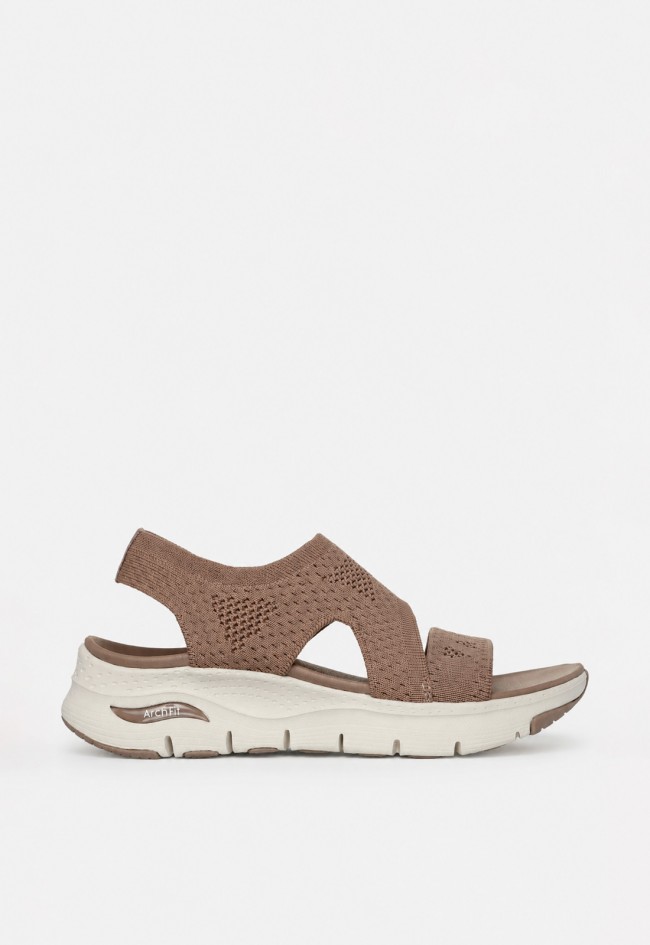 Sandalia deportiva Skechers Arch Fit Brightest Day taupe con confort anatómico