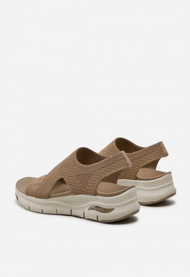 Sandalia deportiva Skechers Arch Fit Brightest Day taupe con confort anatómico