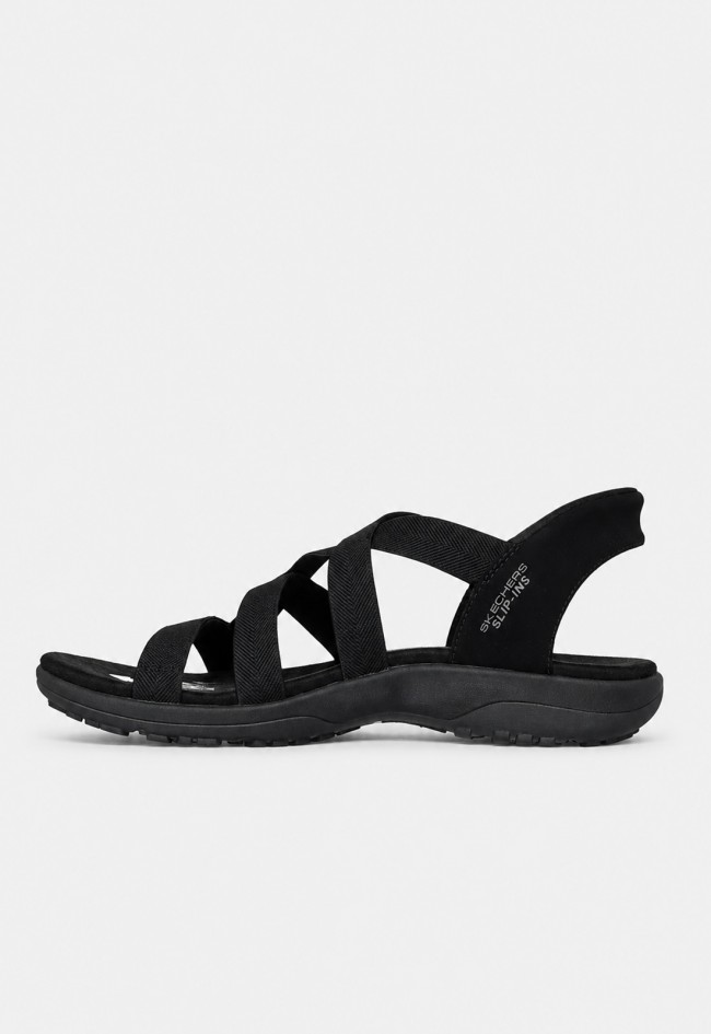 Sandalia deportiva Skechers Slip-ins Reggae Slim negra con ajuste manos libres