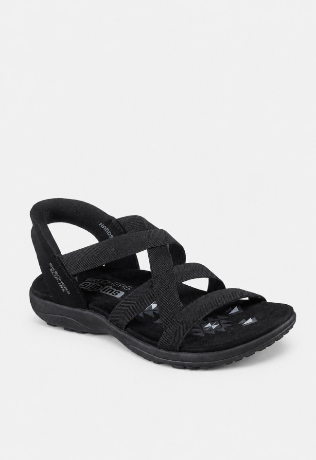 Sandalia deportiva Skechers Slip-ins Reggae Slim negra con ajuste manos libres