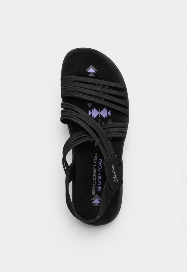 Sandalia deportiva Skechers Reggae Slim Sunnyside negra con Memory Foam