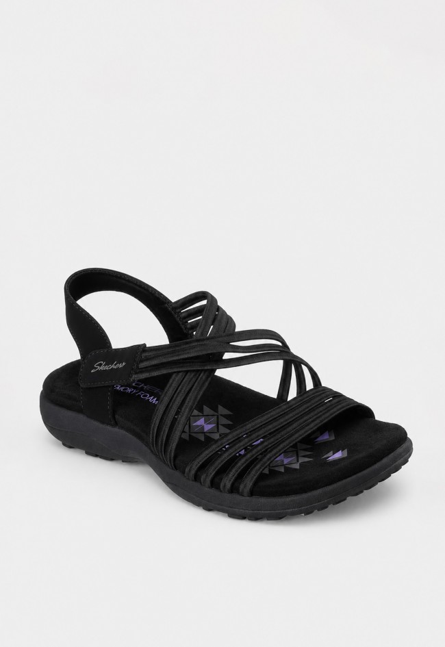 Sandalia deportiva Skechers Reggae Slim Sunnyside negra con Memory Foam