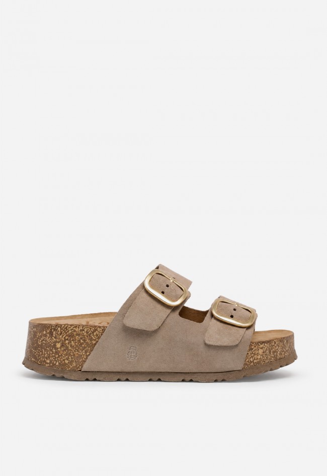 Sandalias Yokono Wiwi 003 tostado de piel con plataforma cómoda
