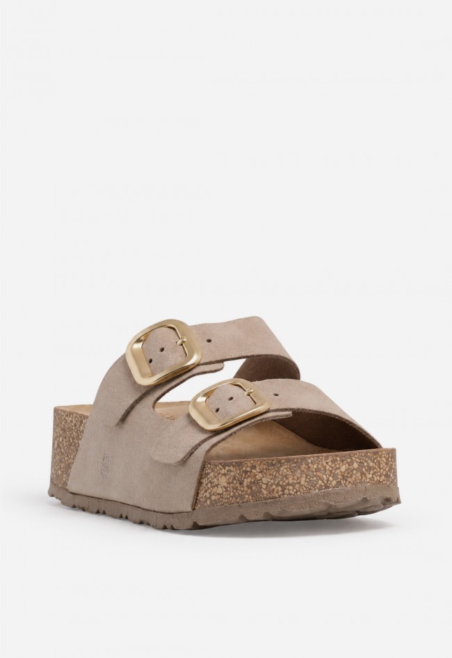 Sandalias Yokono Wiwi 003 tostado de piel con plataforma cómoda