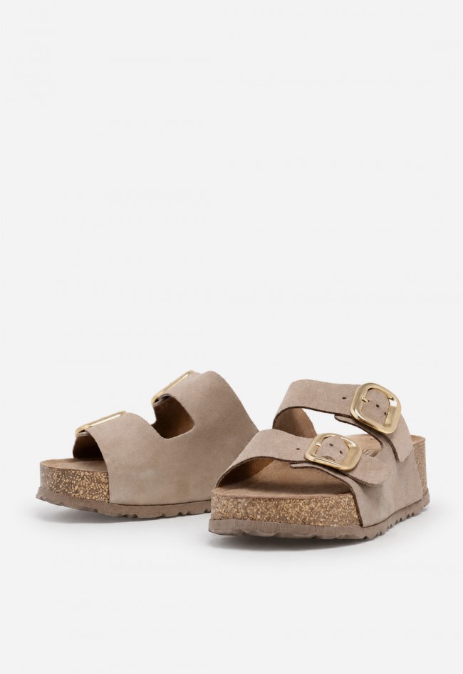 Sandalias Yokono Wiwi 003 tostado de piel con plataforma cómoda