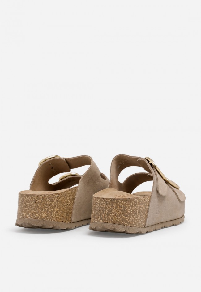 Sandalias Yokono Wiwi 003 tostado de piel con plataforma cómoda