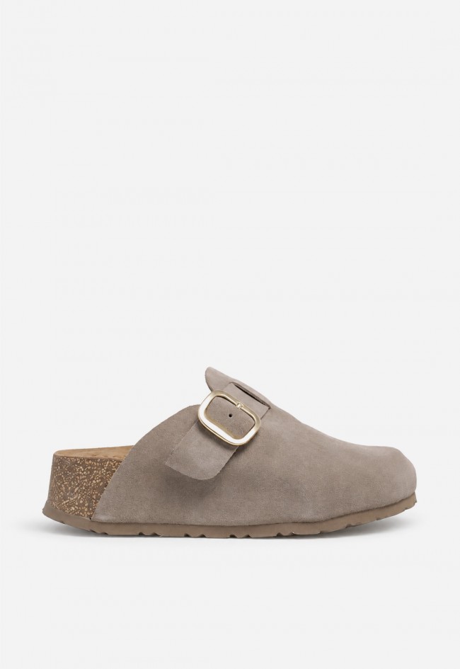 Zueco de plataforma mujer Yokono WIWI-264 tostado en piel para un estilo natural y sofisticado