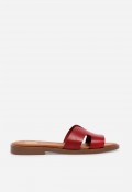 Sandalia plana mujer VAS 606 roja en piel, el toque chic que ilumina tus looks