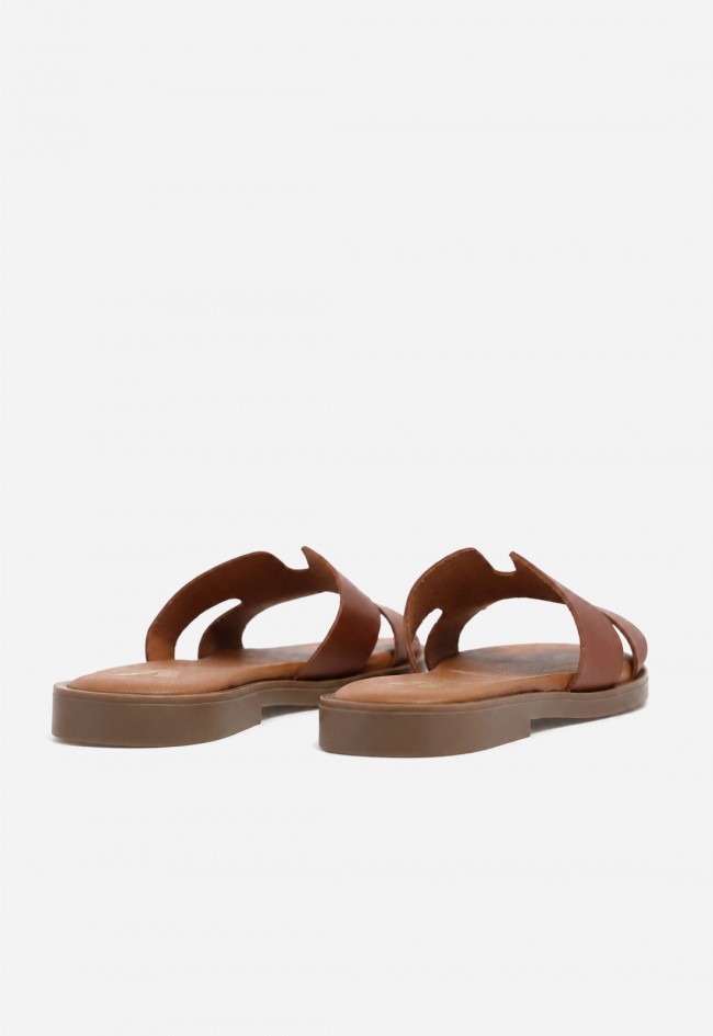 Sandalia plana mujer VAS 606 en piel color cuero, elegancia natural para tus looks de verano