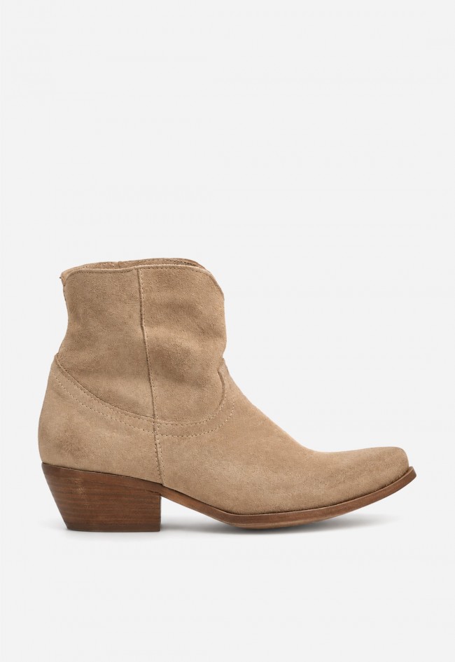 Botín cowboy mujer GLO 1356/201 en piel color arena, western chic con actitud