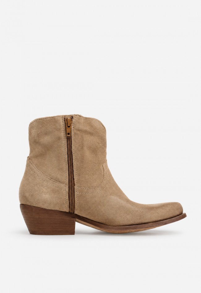 Botín cowboy mujer GLO 1356/201 en piel color arena, western chic con actitud