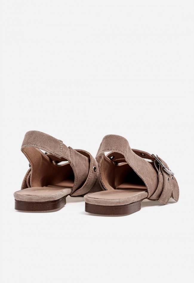 Zapato plano destalonado mujer GLO Cari en piel tostado, chic sofisticado