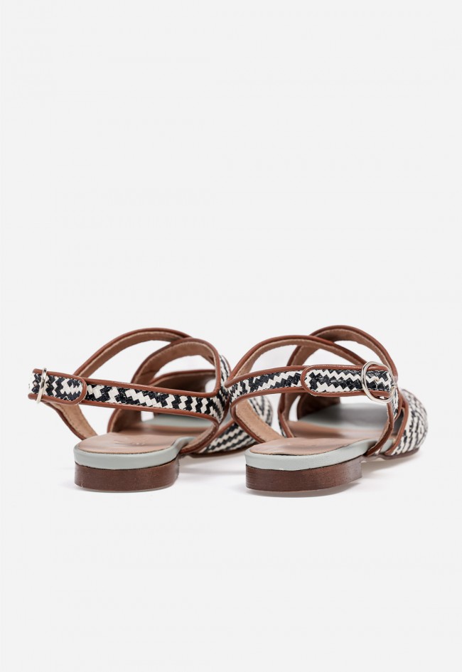 Sandalia plana mujer GLO Norma en piel, diseño exclusivo con alma chic