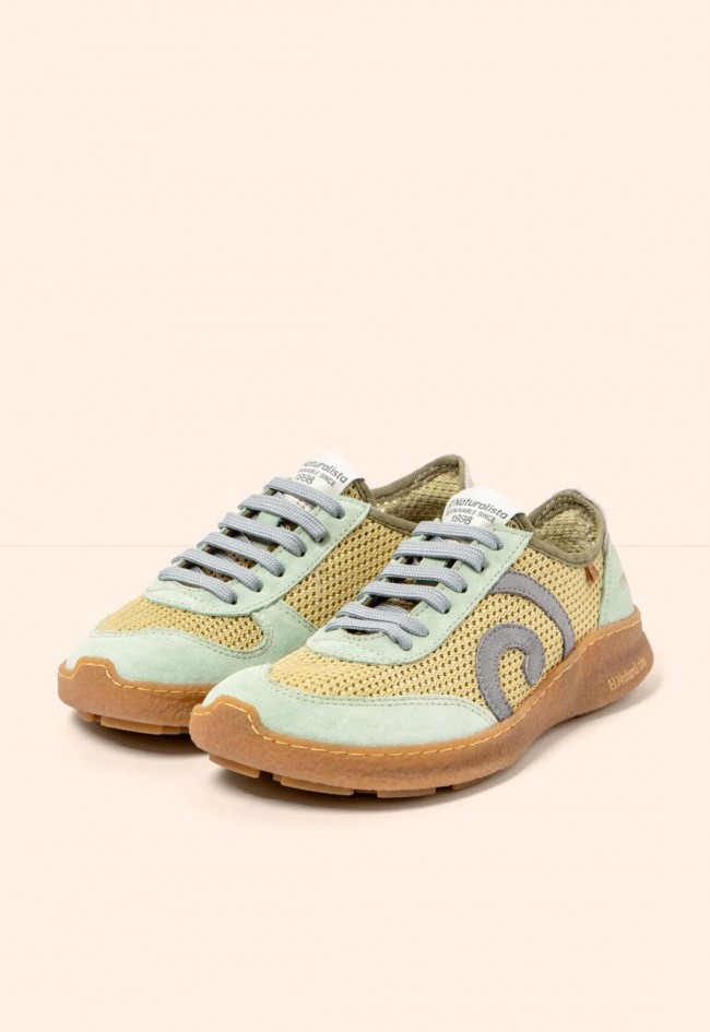 Zapatilla barefoot El Naturalista Oroel olive para caminar libre con estilo natural