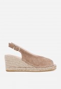 Sandalia de cuña de esparto Macarena Ana 24 en piel para un verano con estilo mediterráneo