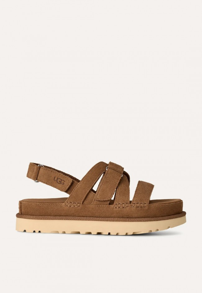 Sandalias de mujer UGG Goldenstar Gleam de ante camel, confort elevado con actitud