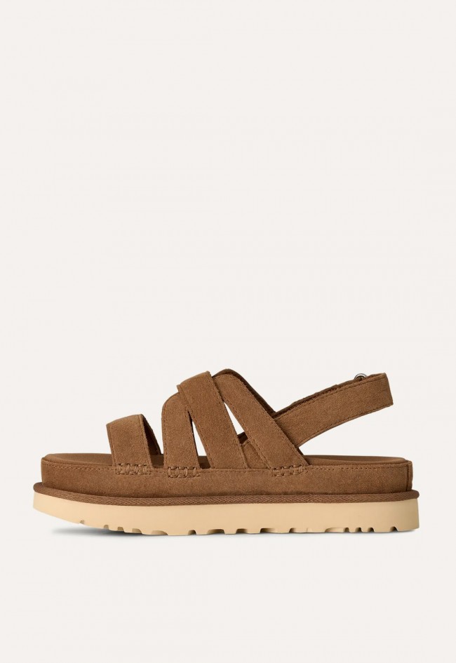 Sandalias de mujer UGG Goldenstar Gleam de ante camel, confort elevado con actitud