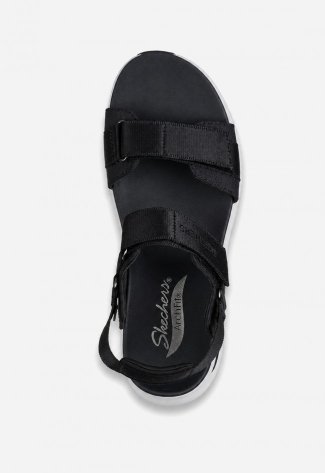 Sandalias Skechers Arch Fit 2.0 Go-Getter mujer negro/blanco, confort deportivo para caminar con seguridad