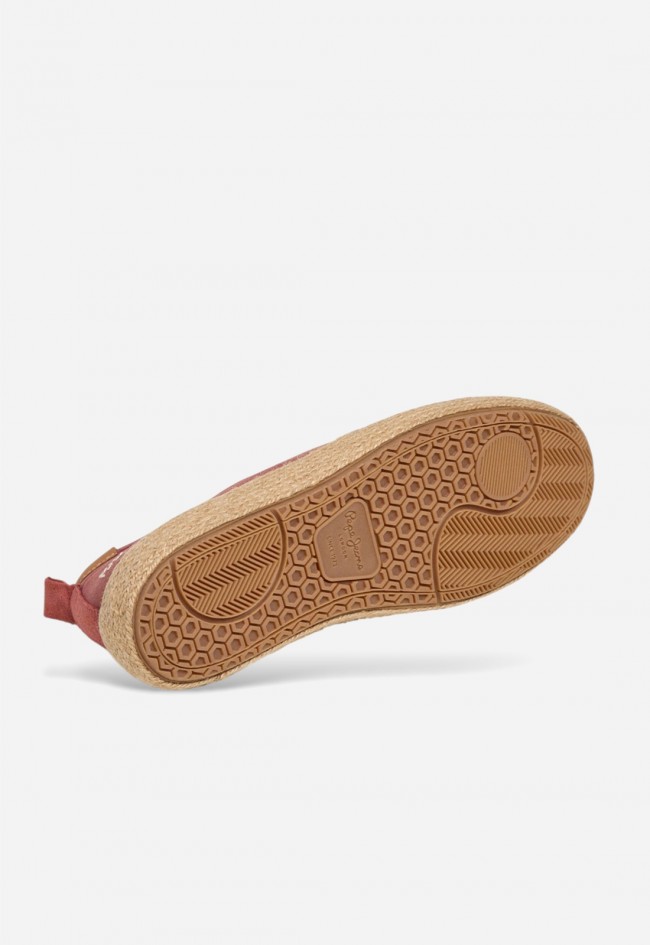 Zapato blucher de hombre Pepe Jeans en algodón rojo con yute, estilo casual con alma mediterránea