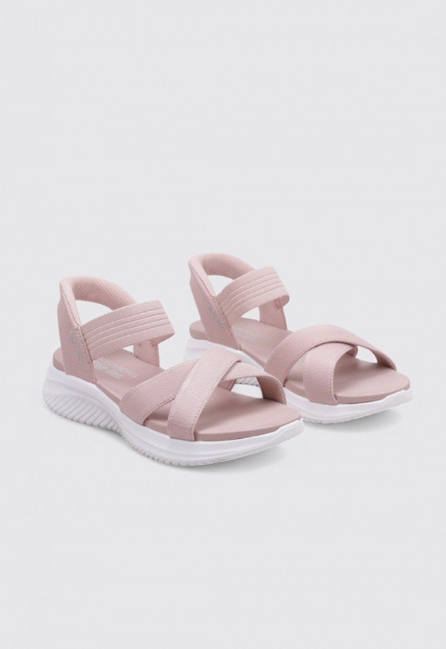 Sandalia deportiva mujer Skechers Slip-ins Ultra Flex 3.0 rosa, confort fácil con actitud sporty chic