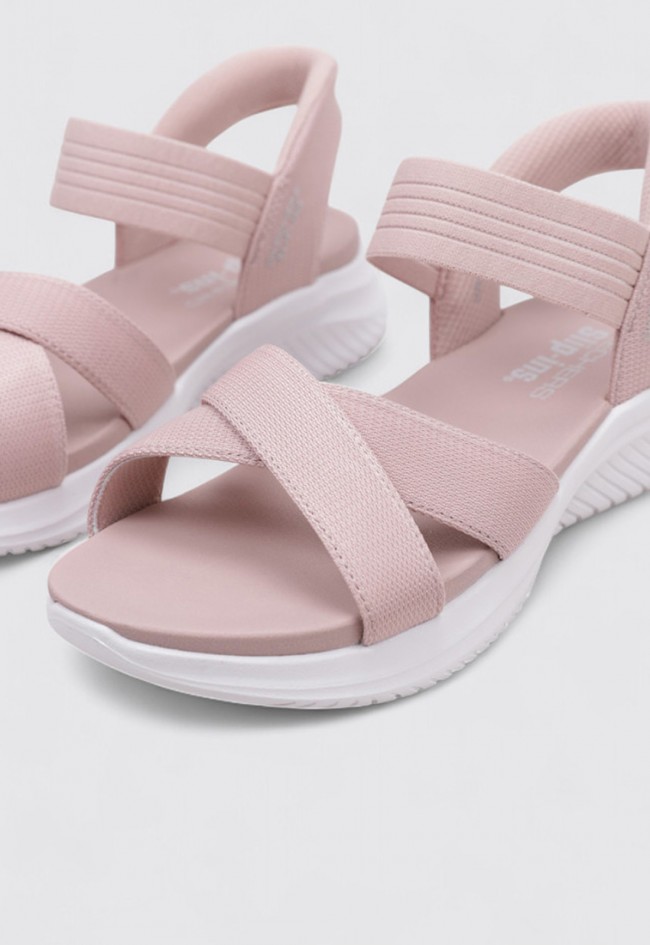Sandalia deportiva mujer Skechers Slip-ins Ultra Flex 3.0 rosa, confort fácil con actitud sporty chic