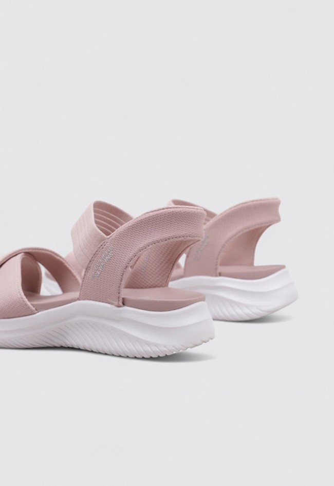 Sandalia deportiva mujer Skechers Slip-ins Ultra Flex 3.0 rosa, confort fácil con actitud sporty chic