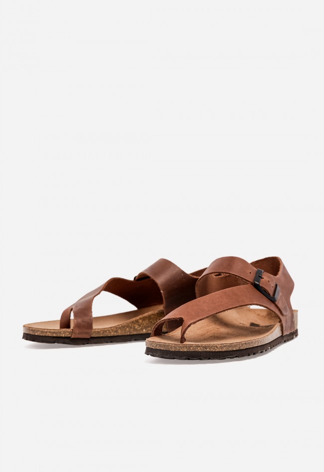 Sandalia bio hombre VAS 9512 piel cuero, comodidad natural con estilo auténtico