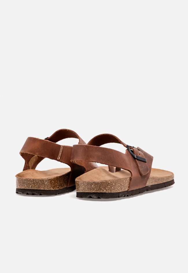 Sandalia bio hombre VAS 9512 piel cuero, comodidad natural con estilo auténtico