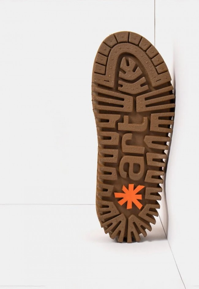 Sandalia de plataforma mujer ART Brighton piel nobuck cream caramelo, pisa con actitud
