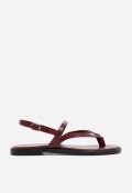 Sandalia plana de mujer VAS en piel burdeos, minimalismo elegante para pisar con actitud