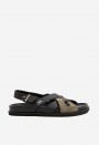Sandalias Cetti C-1412 de hombre en piel negra y kaki con suela track urbana