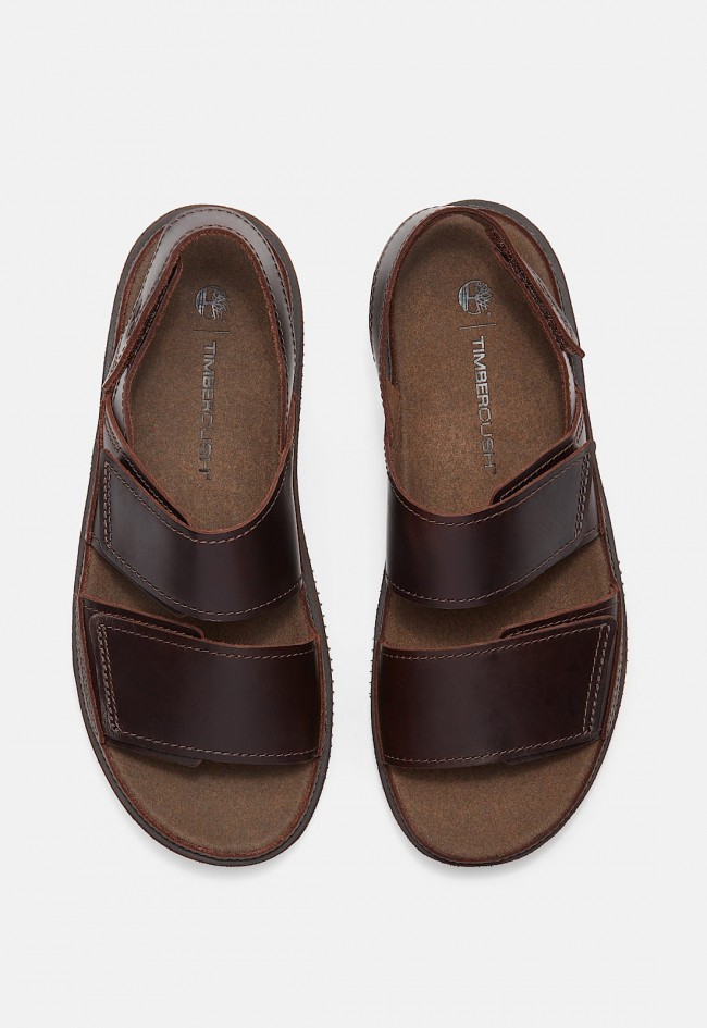 Sandalias Timberland Casco Cove de hombre marrón oscuro con tira trasera y confort TimberCush