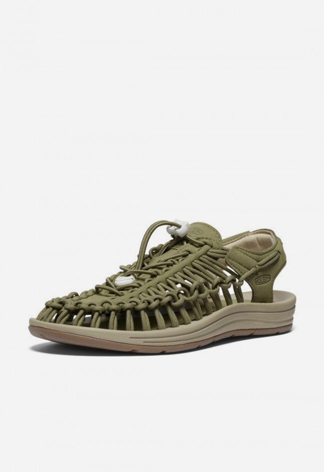 Sandalias KEEN UNEEK de mujer en cordón reciclado kaki con ajuste anatómico sneaker