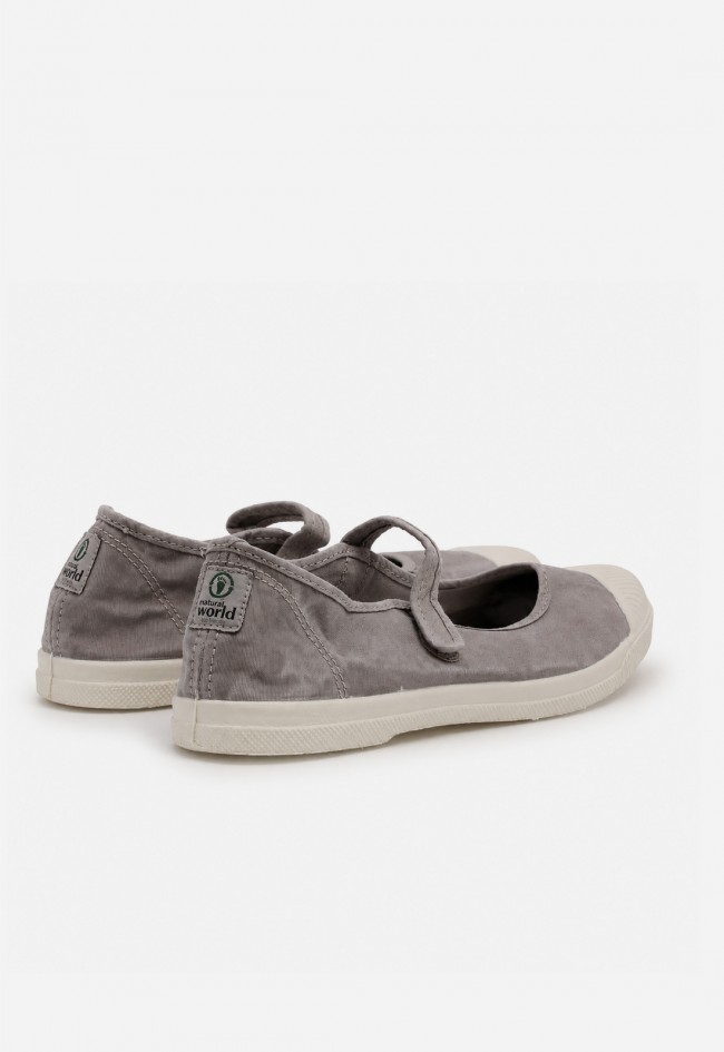 Zapatillas ecológicas Natural World Old Mina gris con efecto vintage