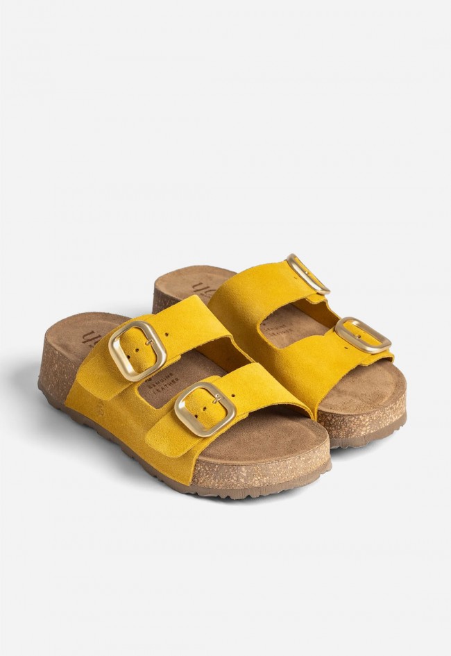Sandalia plataforma amarilla de piel Yokono WIWI-003, el toque de sol para tus looks