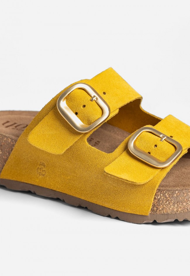 Sandalia plataforma amarilla de piel Yokono WIWI-003, el toque de sol para tus looks