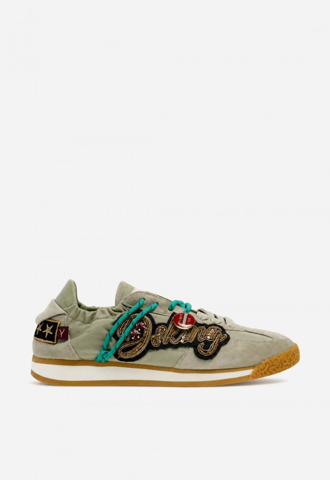 Zapatilla deportiva verde Movies EDX-02T de piel y textil, espíritu urbano con carácter