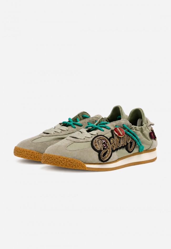 Zapatilla deportiva verde Movies EDX-02T de piel y textil, espíritu urbano con carácter