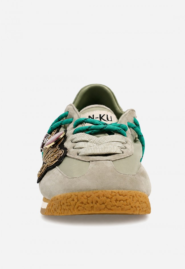 Zapatilla deportiva verde Movies EDX-02T de piel y textil, espíritu urbano con carácter