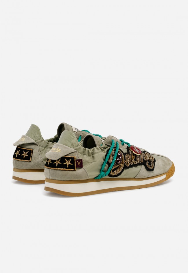 Zapatilla deportiva verde Movies EDX-02T de piel y textil, espíritu urbano con carácter
