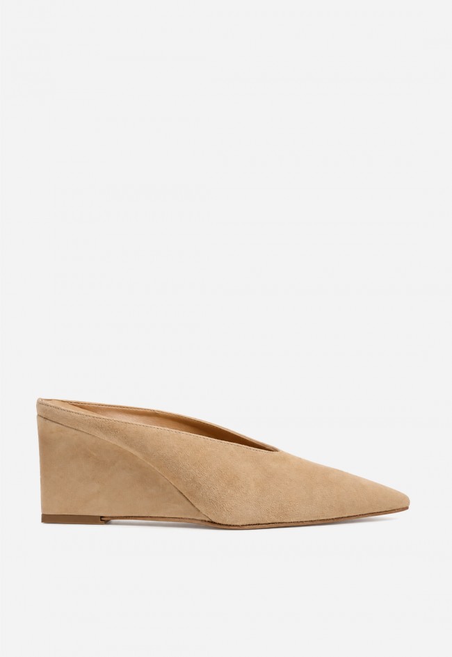 Zapato mule de cuña Canapé 1302 en piel camel – elegancia minimalista para elevar tus looks