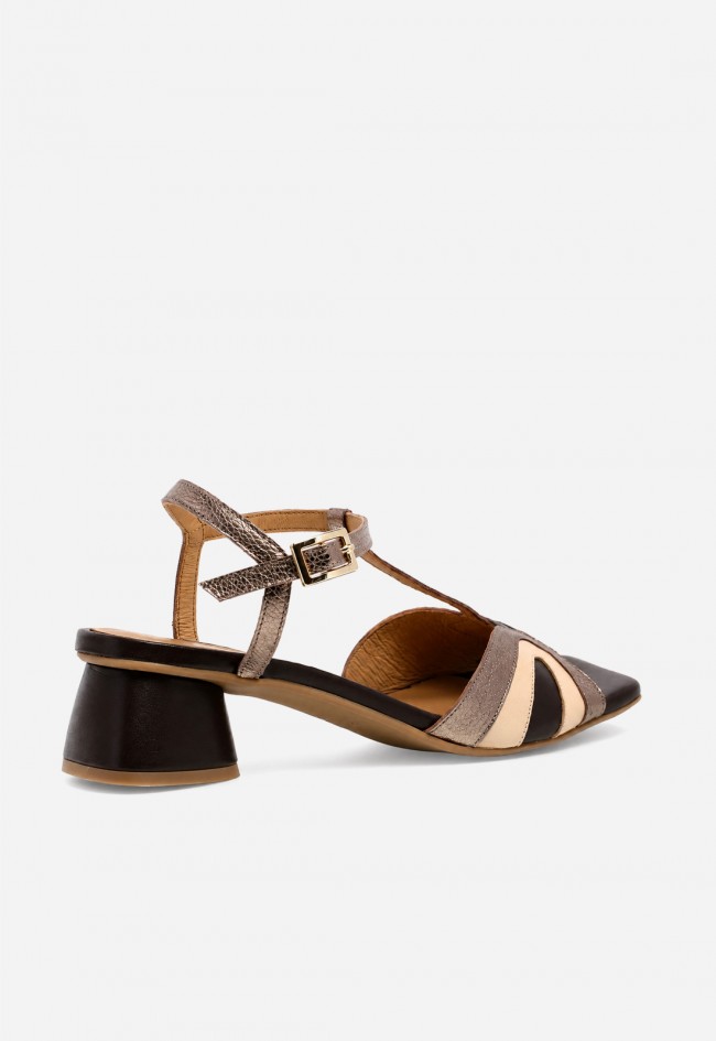 Sandalias de tacón Glo Piz Rec en piel multicolor – elegancia retro para elevar tus looks
