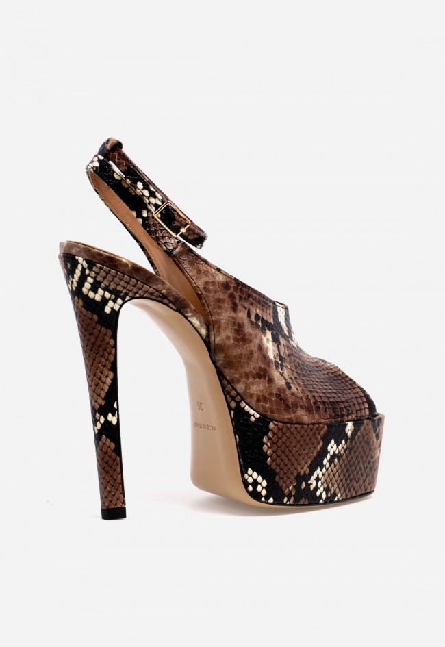 Sandalia de tacón y plataforma en piel efecto serpiente Mi Vida R3402 – pura actitud animal print