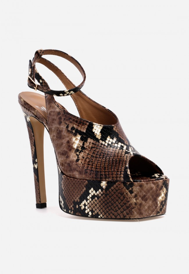 Sandalia de tacón y plataforma en piel efecto serpiente Mi Vida R3402 – pura actitud animal print